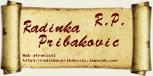 Radinka Pribaković vizit kartica